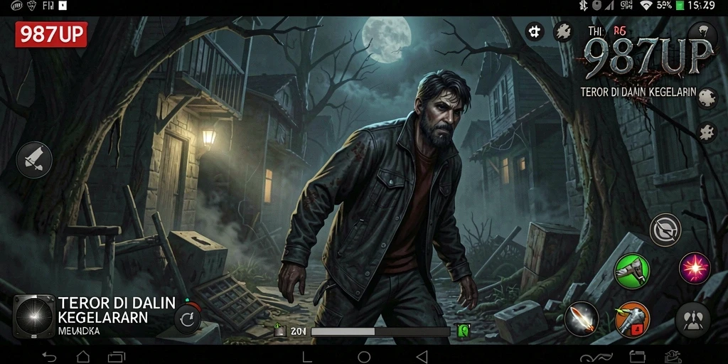 Tangkapan layar gameplay yang menyeramkan dari 987UP.