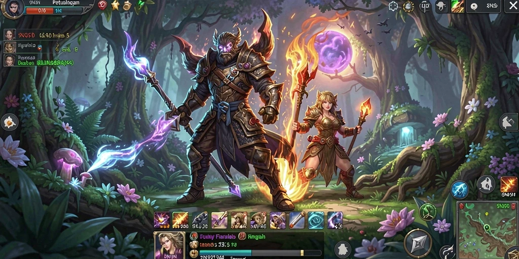 Tangkapan layar gameplay 9N9N yang menunjukkan pertarungan seru.
