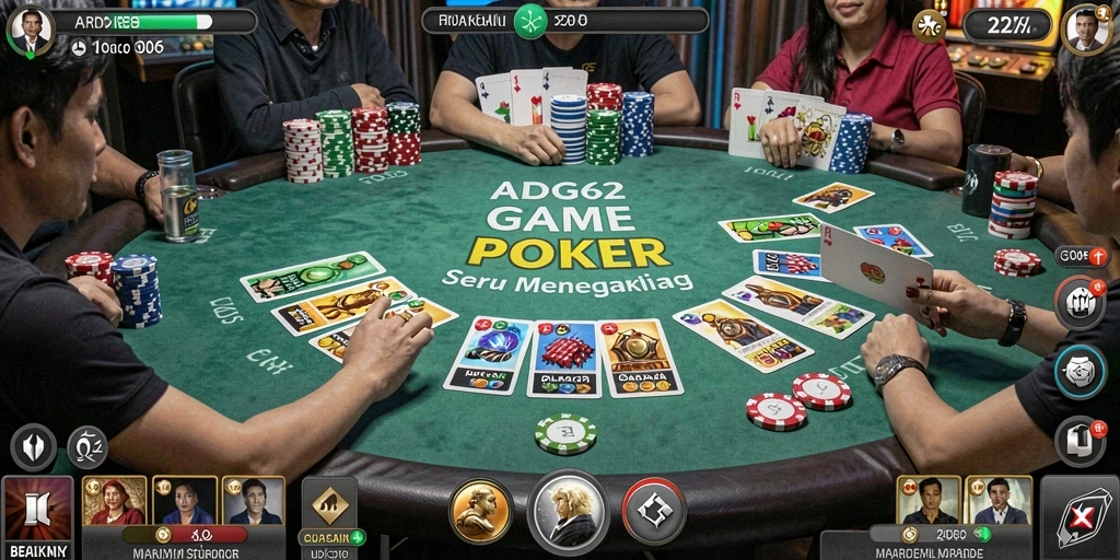 Tampilan gameplay poker yang mengasyikkan di ADG62.