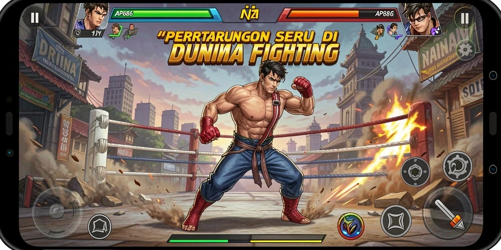 Tampilan aksi seru dari gameplay Fighting di AP686.