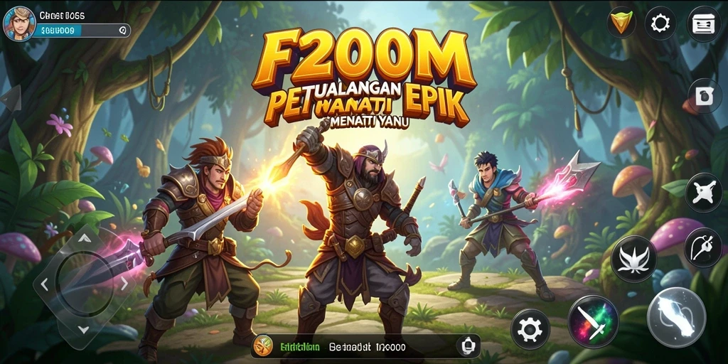 Screenshot F200M yang menunjukkan aksi gameplay penuh petualangan.