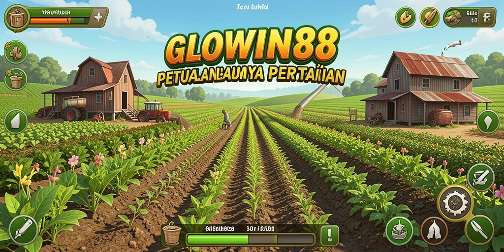 Tangkapan layar menunjukkan aktivitas bertani yang seru di GLOWIN88.