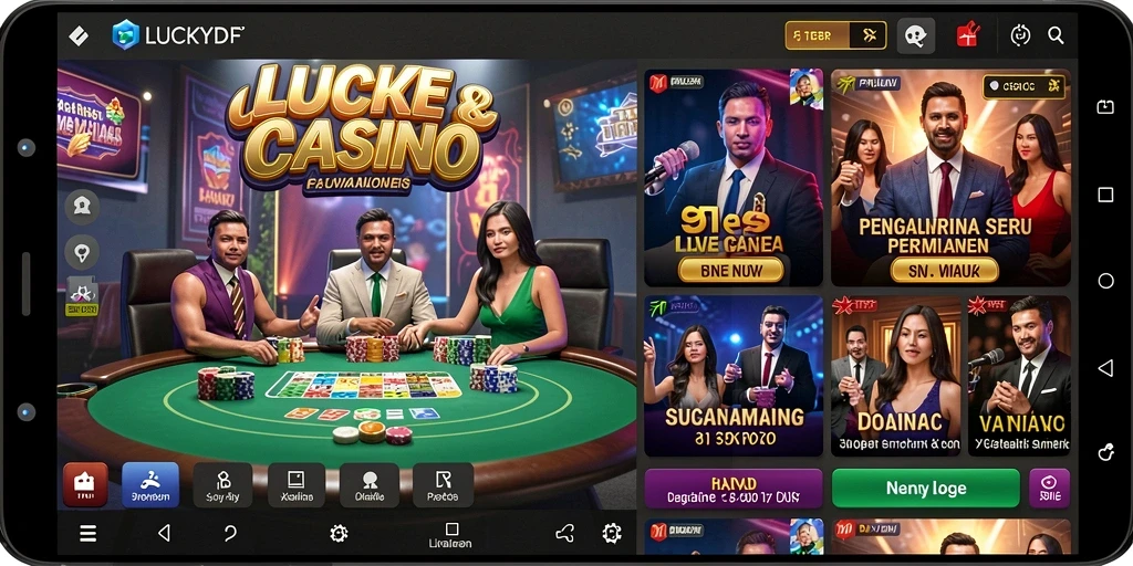 Tampilan gameplay Live Casino yang mendebarkan di LUCKYDF.