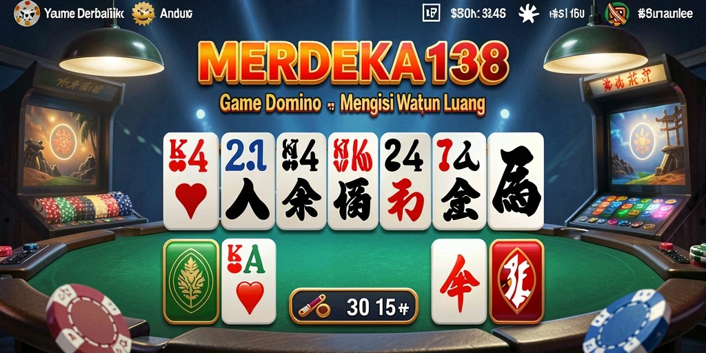 Screenshot dari gameplay MERDEKA138 yang menampilkan keseruan bermain Domino.