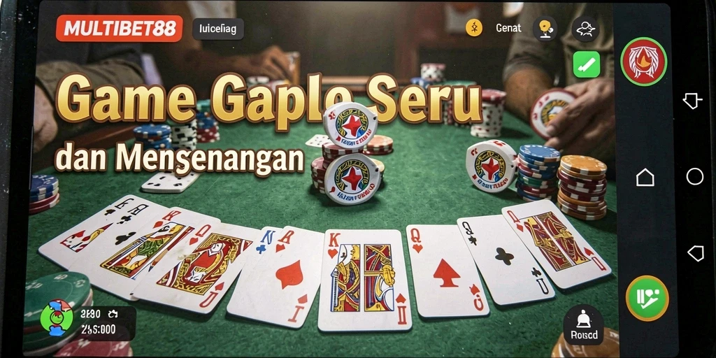 Tampilan seru gameplay Gaple pada MULTIBET88.