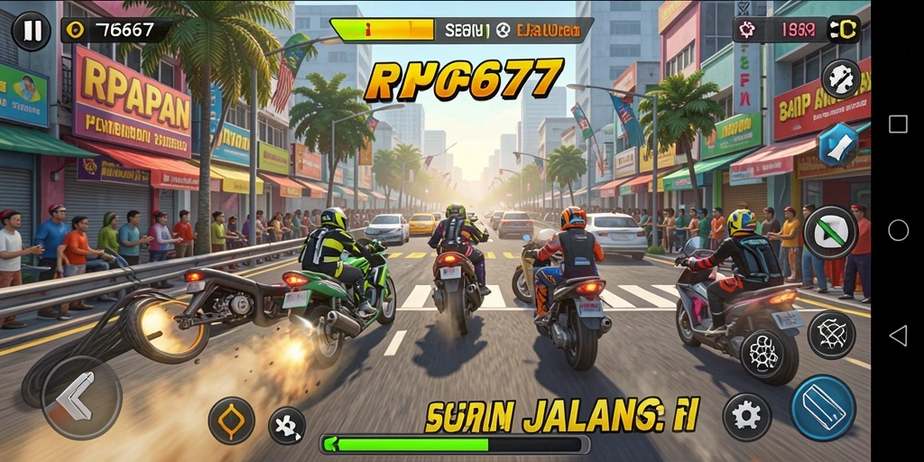 Gameplay menarik dalam balapan cepat dan mendebarkan.