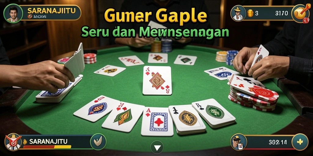Screenshot gameplay SARANAJITU menunjukkan keseruan bermain Gaple.