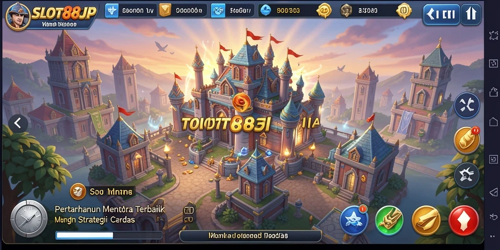 Screenshot utama menunjukkan gameplay menarik Tower Defense SLOT88JP.