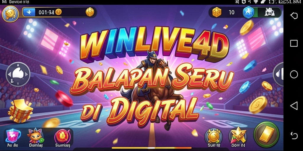 Screenshot dari gameplay balapan mendebarkan di WINLIVE4D.